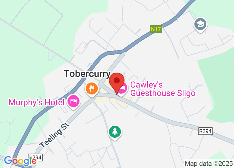Map showing location of St Brigid's Hall