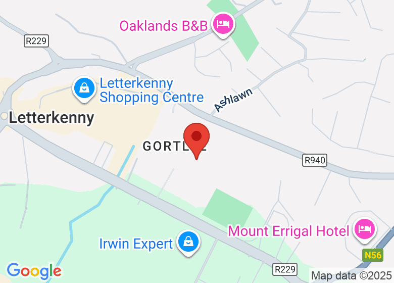 Map showing location of ATU Letterkenny