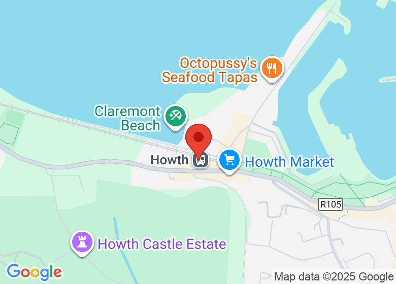 Map showing location of Howth Dart Station