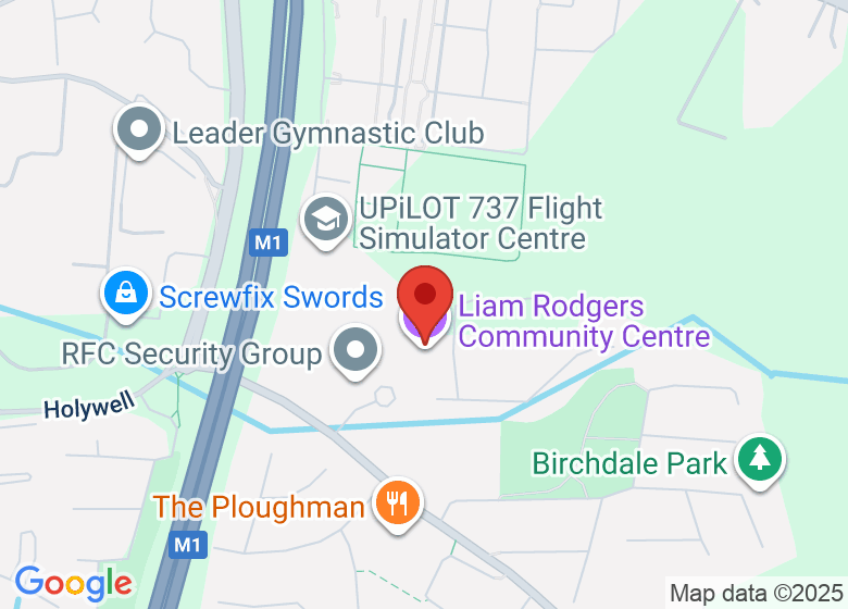 Map showing location of Liam Rodgers Community Centre