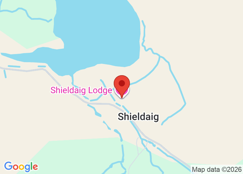 Map showing location of Shieldaig Lodge