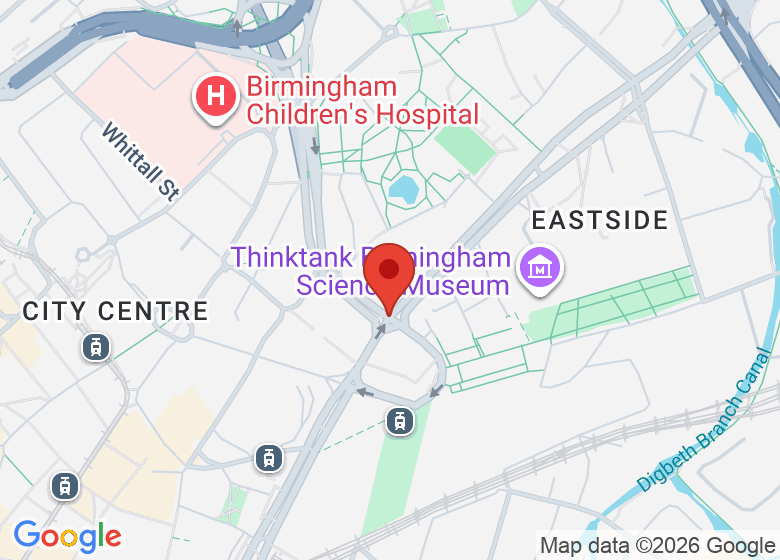 Map showing location of Birmingham