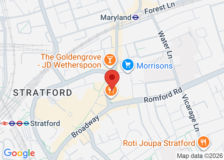 Map showing location of Stratford Library