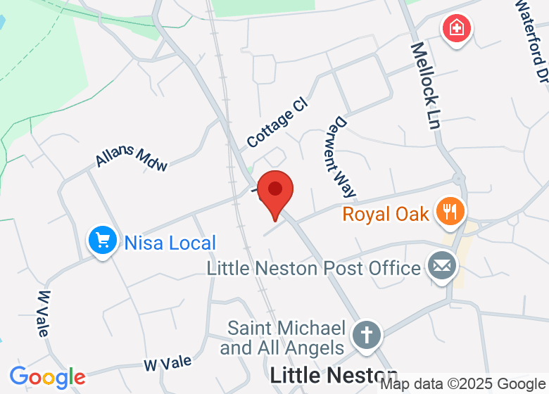Map showing location of Life Church Neston