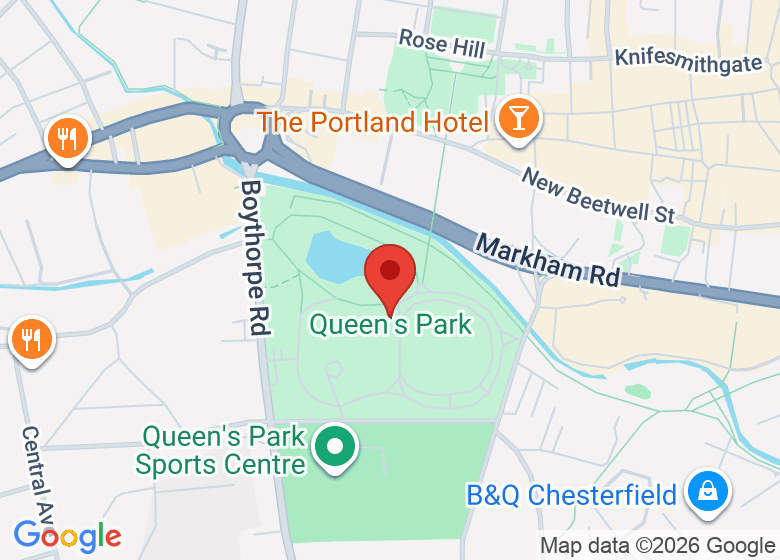 Map showing location of Queen's Park Pavilion