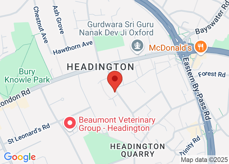 Map showing location of Headington Community centre