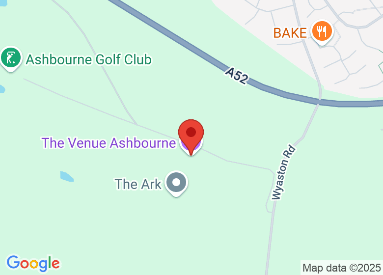 Map showing location of The Venue Ashbourne