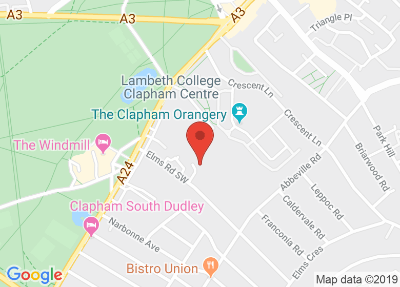 Map showing location of Lambeth Academy