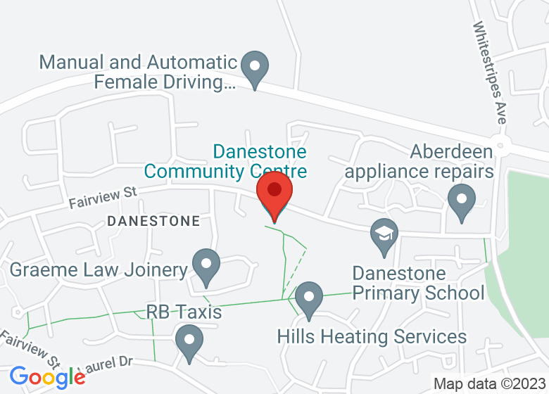 Map showing location of Danestone Community Centre