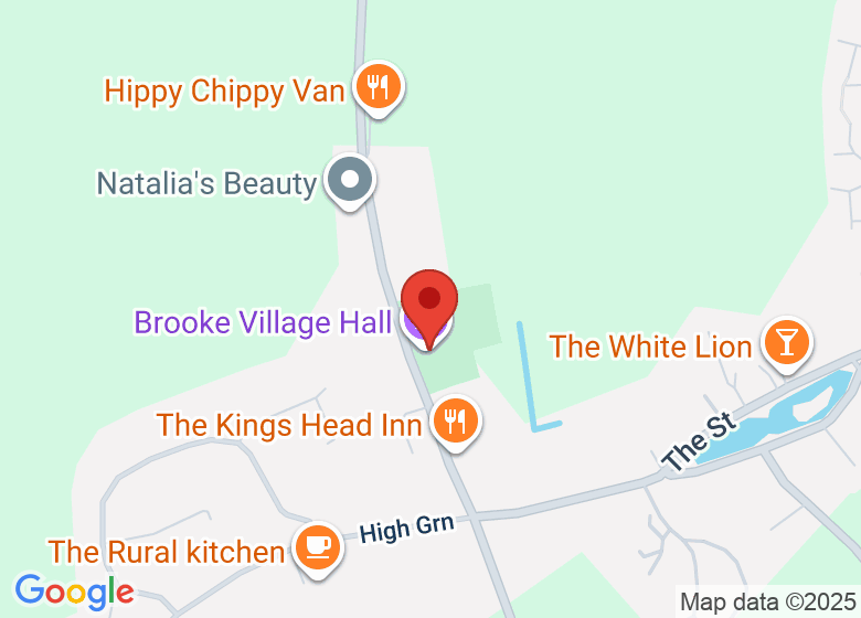 Map showing location of Brooke Village Hall