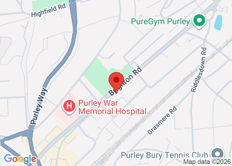 Map showing location of Christ Church Purley