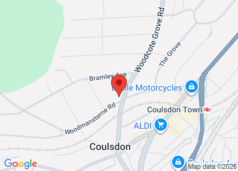 Map showing location of St Andrew's Church, Coulsdon