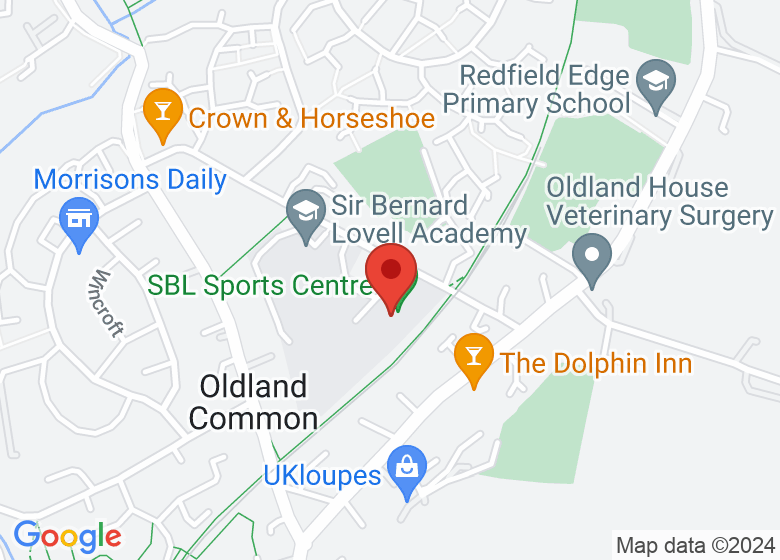 Map showing location of SBL Sports Centre