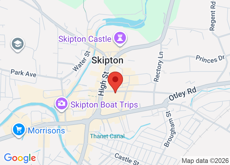 Map showing location of Holistic House Skipton