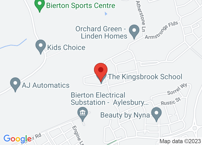 Map showing location of The Kingsbrook School