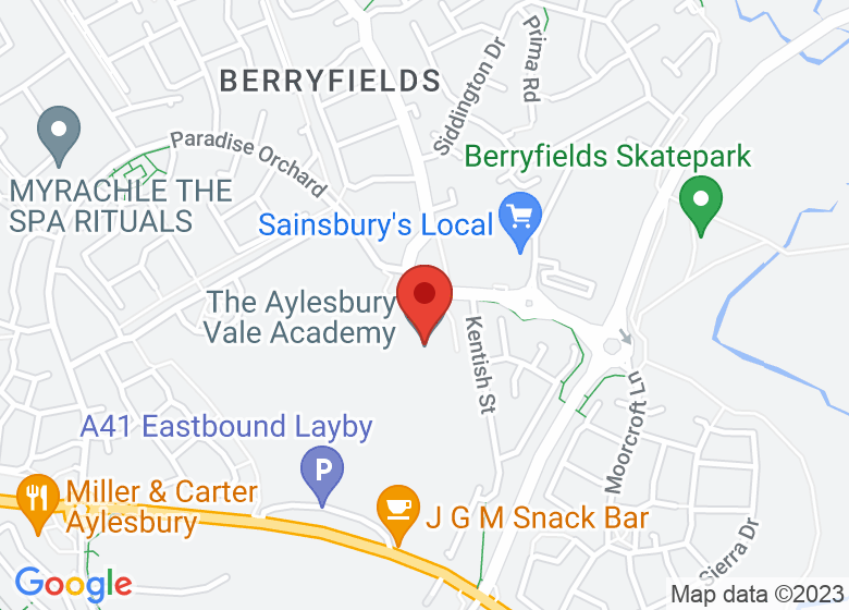 Map showing location of The Aylesbury Vale Academy