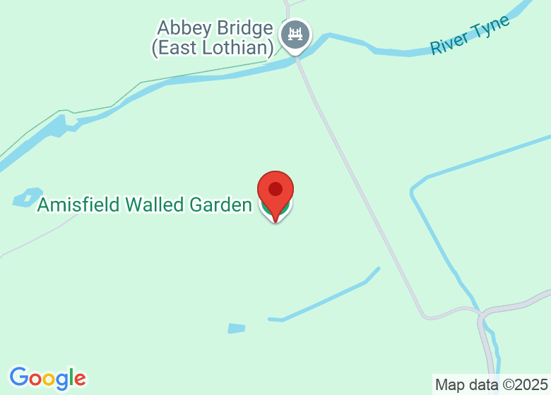 Map showing location of Amisfield Walled Garden