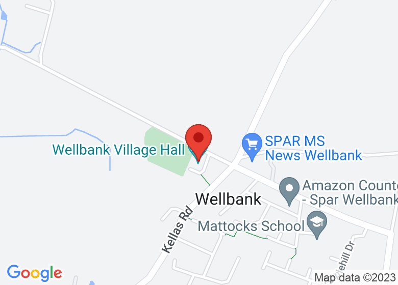 Map showing location of Wellbank Village Hall