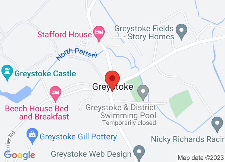 Map showing location of Greystoke Village Hall