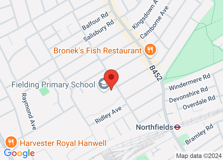Map showing location of Northfields Community Centre