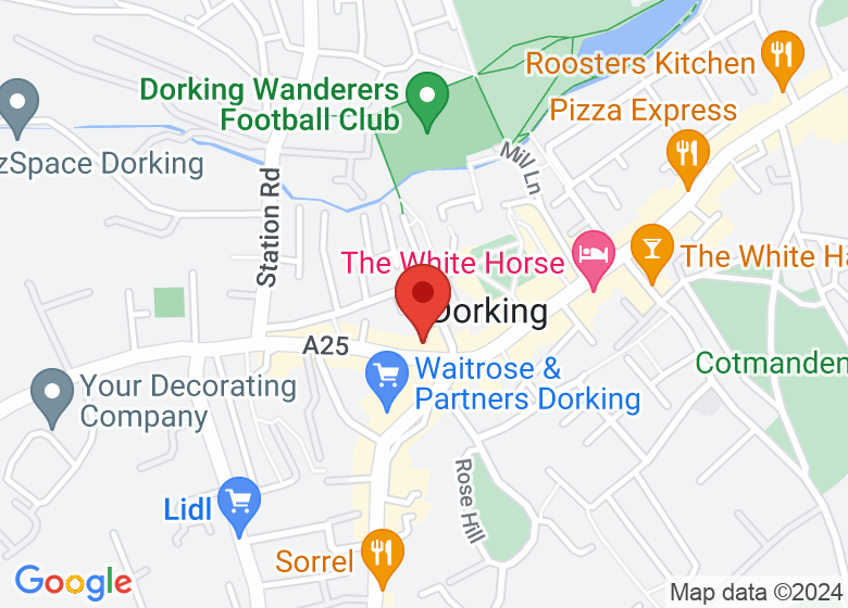 Map showing location of Dorking Museum & Heritage Centre