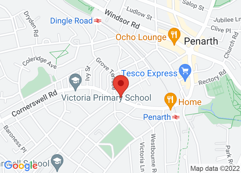 Map showing location of Trinity Methodist Church