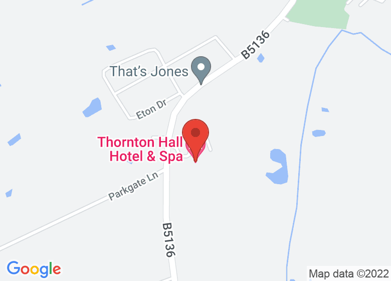 Map showing location of Thornton Hall Hotel & Spa