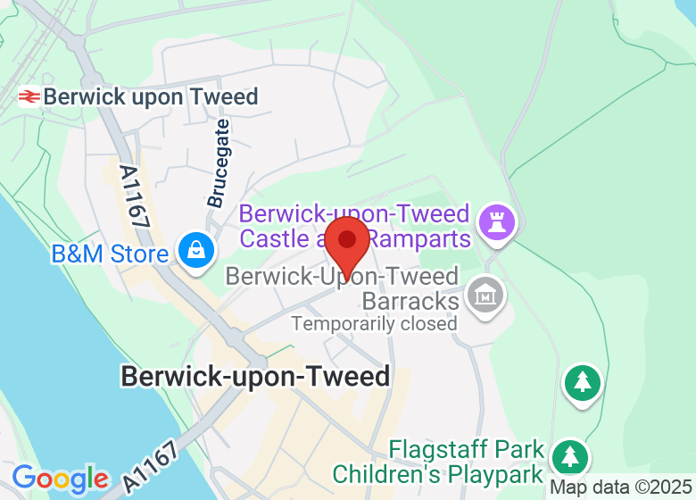 Map showing location of Berwick Visitors Centre