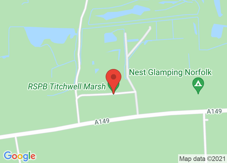 Kart som viser plasseringen av RSPB Titchwell Marshes,