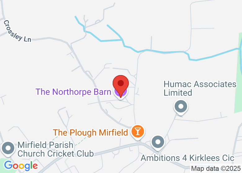 Map showing location of The Northorpe Barn
