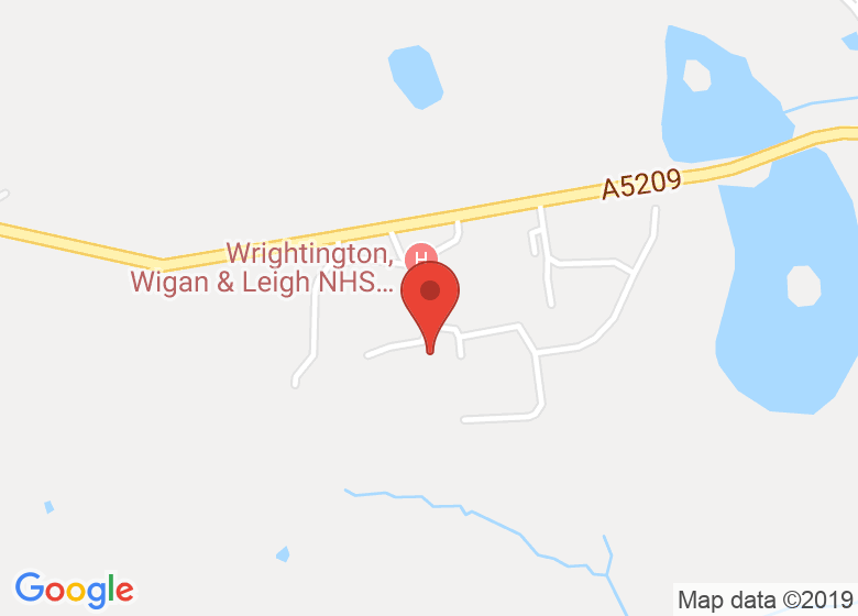 Map showing location of Wrightington Conference Centre