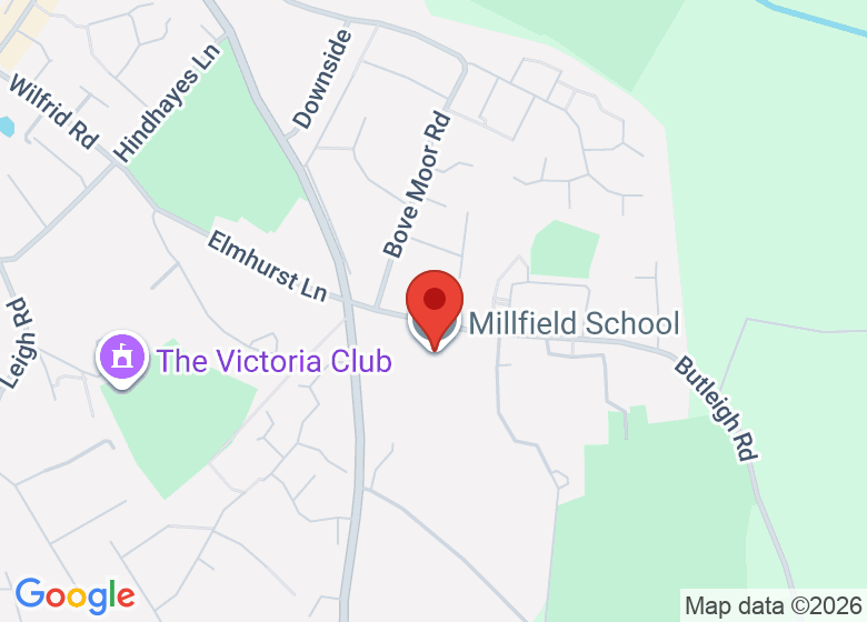Map showing location of Millfield School