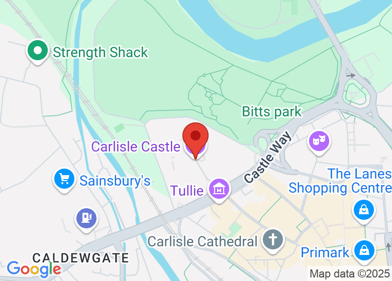 Map showing location of Carlisle Castle