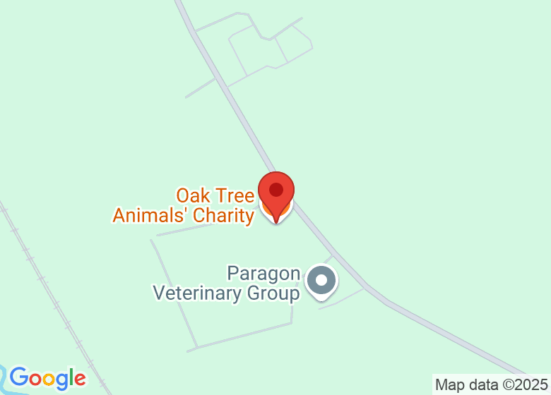Map showing location of Oak Tree Animals' Charity
