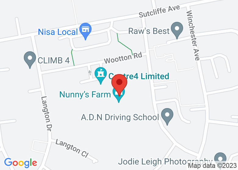 Map showing location of Nunny's Farm