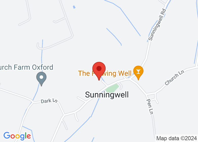 Map showing location of Sunningwell Village Hall