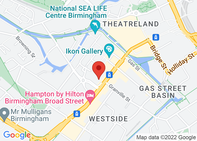 Map showing location of Novotel Birmingham Centre