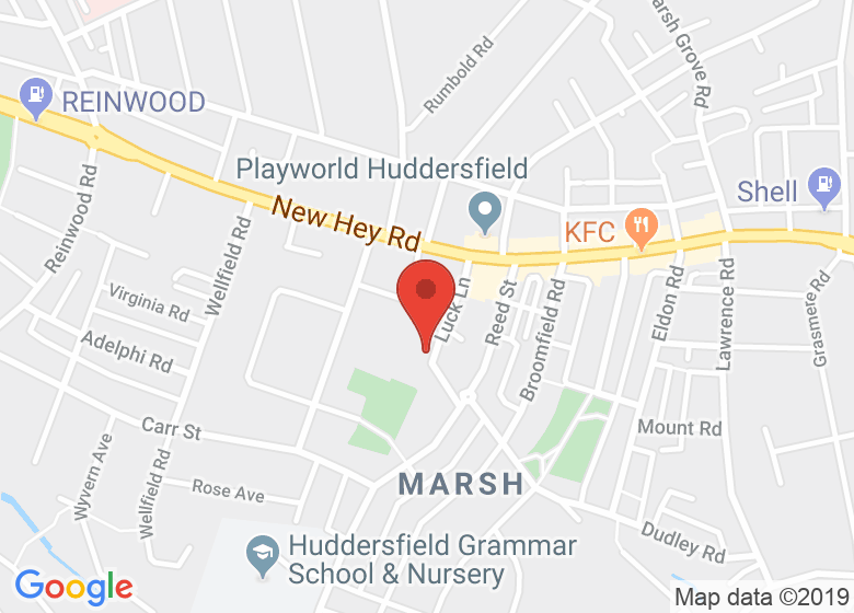 Map showing location of PPD STUDIOS - Pole Fitness & Aerial Arts Lessons & Parties, Huddersfield