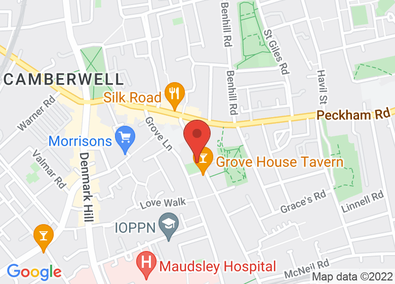 Map showing location of Zen Yoga