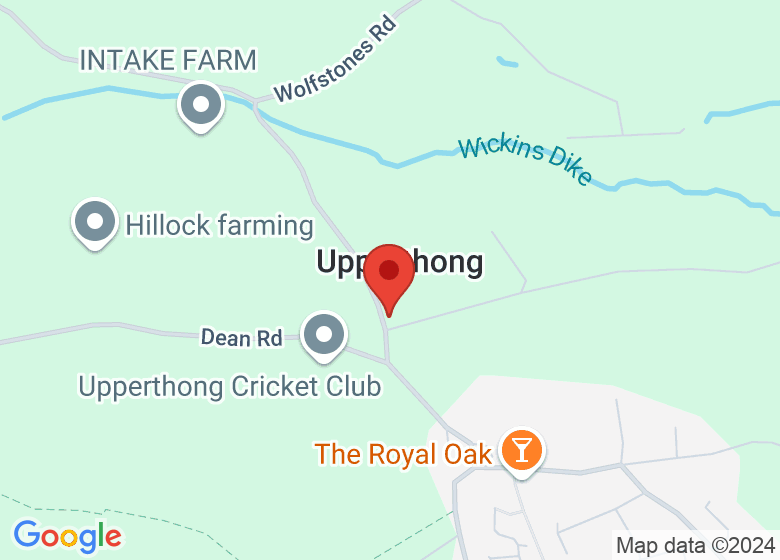 Map showing location of Upperthong Village Hall
