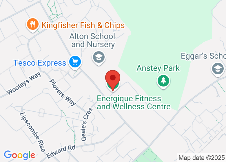 Map showing location of Energique Fitness and Wellness Centre