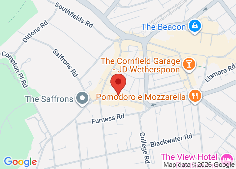 Map showing location of The Yoga Life studio