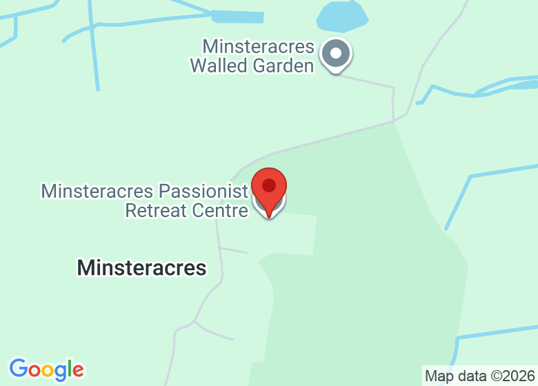 Map showing location of Minsteracres Retreat Centre