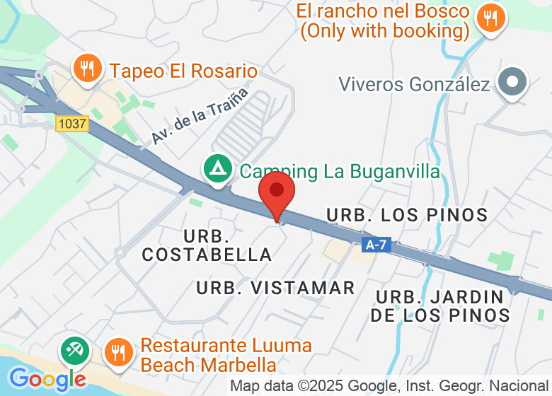 Map showing location of Frangipani Costabella