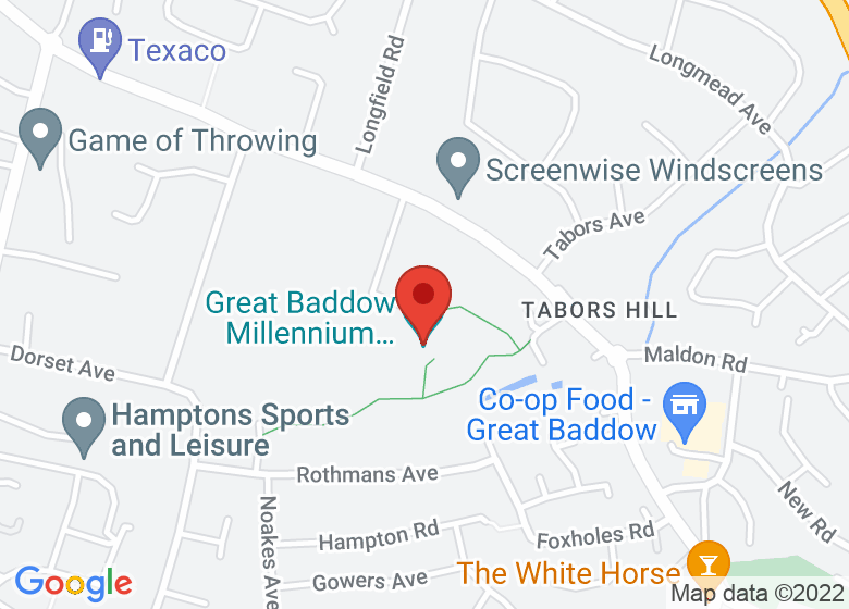 Map showing location of Great Baddow Millennium Community Centre