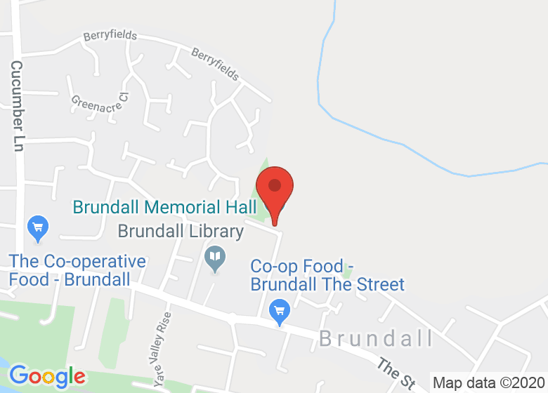 Map showing location of Brundall Memorial Hall