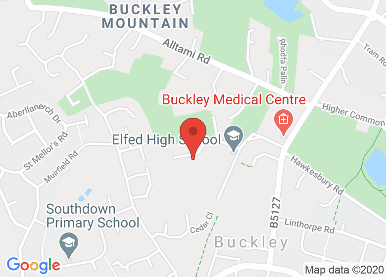 Map showing location of Buckley Leisure Centre