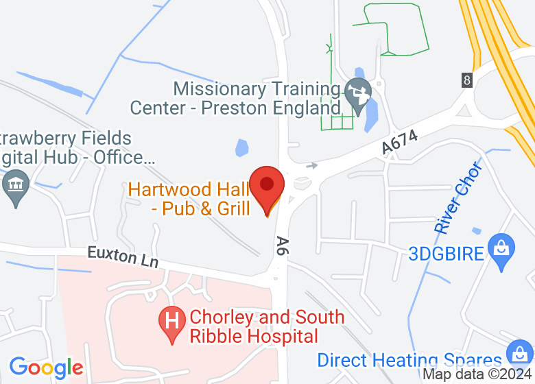 Map showing location of Hartwood Hall - Pub & Grill