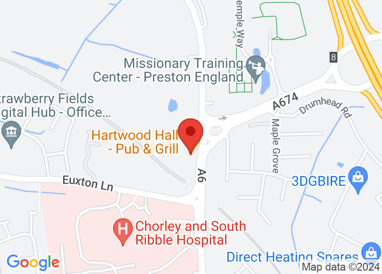 Map showing location of Hartwood Hall - Pub & Grill