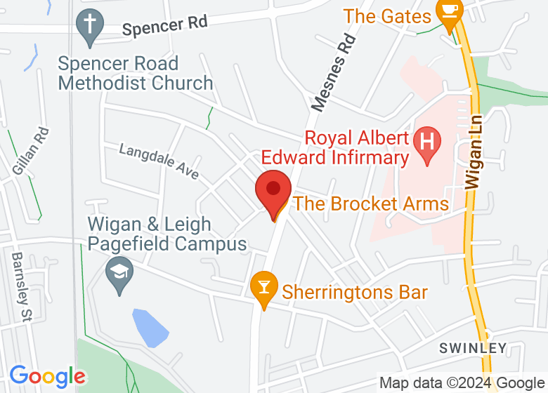 Map showing location of The Brocket Arms